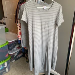 Gray Striped Carly Dress - Small